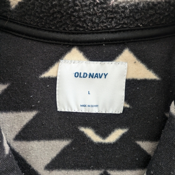Old Navy Fleece Men's Large Cozy Sherpa Half Zip Mock-Neck Sweatshirt Aztec - Picture 14 of 16
